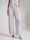 Women's Fabric Trousers with Elastic Gray