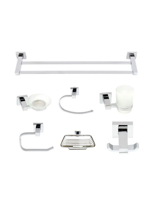 Import Hellas Wall-Mounted Металик Сребрист Бански Комплект 7 Бройки