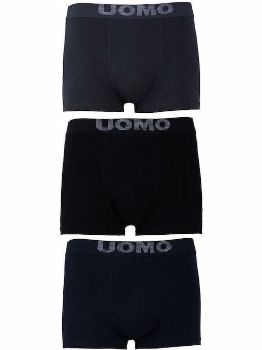 Uomo Men's Boxers Black 3Pack