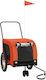 vidaXL Dog Carrying Orange Bicycle Trailer for 45kg Pets L125xW66xH63cm