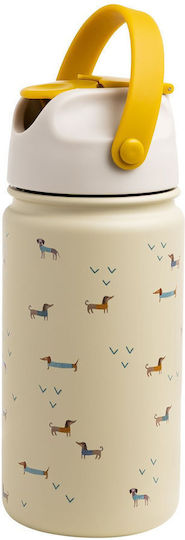 The Cotton Cloud Kids Water Bottle Thermos Stainless Steel with Straw Non Spill 420ml