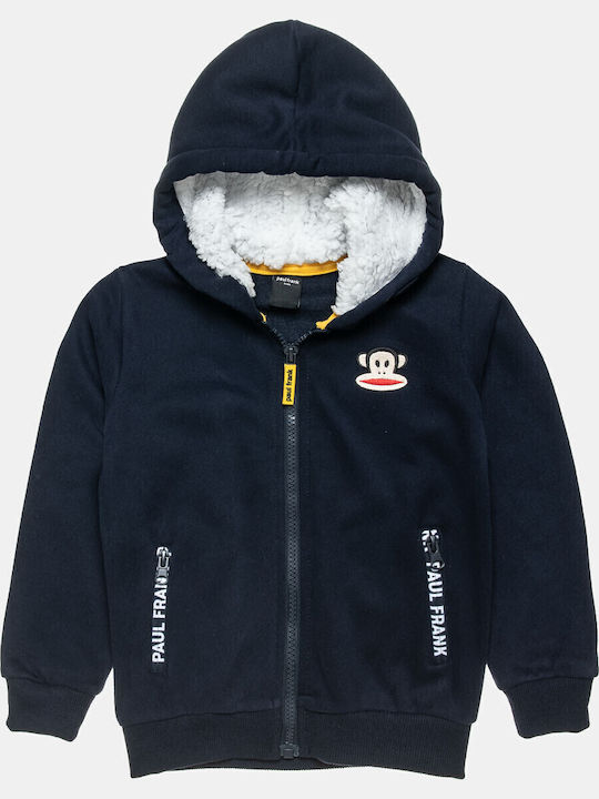 Kids Sweatshirt Cardigan with Hood and Pockets Navy Blue