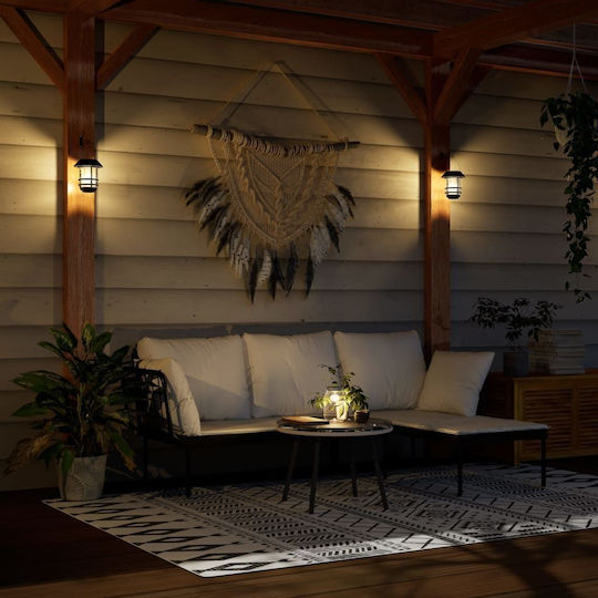 vidaXL Set of 2 Wall Solar Lights Lanterns Warm White with Photocell IP44