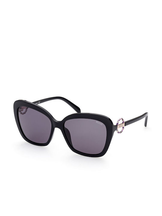 Emilio Pucci Women's Sunglasses with Black Frame and Gray Lens EP0165 01A