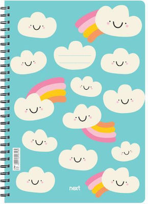 Next Spiral Notebook Ruled A4 70 Sheets 2 Subjects Trends Multicolour 1pcs