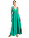 Forel Maxi Φόρεμα με Βολάν Πράσινο