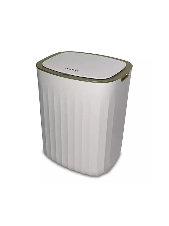 Green City International Waste Bin Waste Plastic with Photocell White 10lt 1pcs