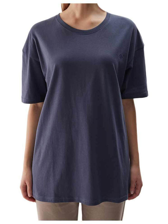 4F Women's Athletic Blouse Short Sleeve Navy Blue