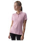 4F Damen Sportlich Polo Bluse Kurzarm Rosa