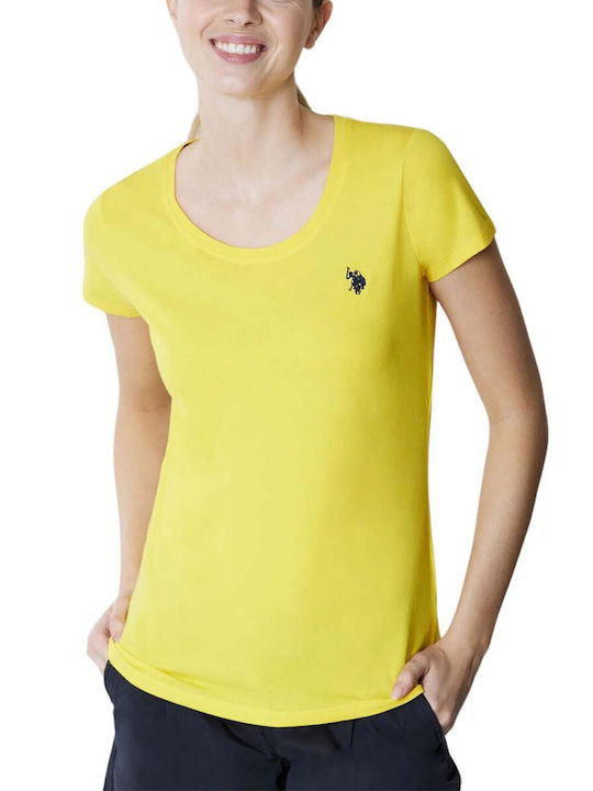 U.S. Polo Assn. Women's Athletic Polo Blouse Yellow