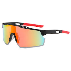 Techsuit Cycling Glasses with Black Frame & Multicolour Lenses