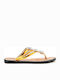 Flache Sandalen für Damen in Gold Farbe