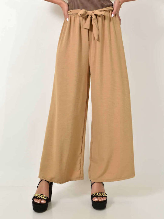Potre Women's Fabric Trousers Beige