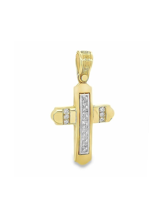 Xryseio Damen Gold Kreuz 14K