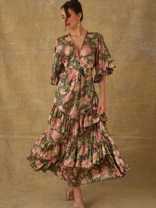 Sommer Maxi Kleid mit Rüschen Blumen