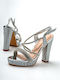 Sandals with Strass Silver