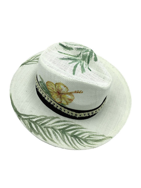 LiebeQueen Frauen Korbweide Hut Weiß