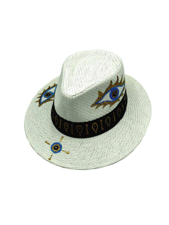 LiebeQueen Wicker Women's Hat White