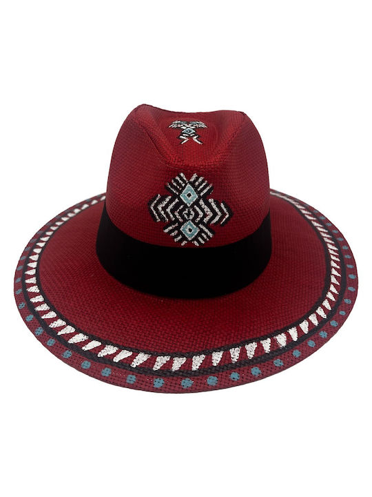 LiebeQueen Wicker Women's Hat Red