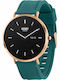 Henry London Smart Stainless Steel 43mm Smartwatch με Παλμογράφο (Rose & Teal Silicone)
