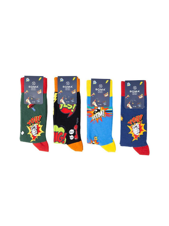 Soma Socks Pop Art II Bărbați Șosete Colorful 4Pachet