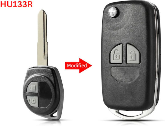 Car Key Shell with Blade with 2 Buttons for Suzuki