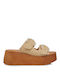 Damenplattformen Beige