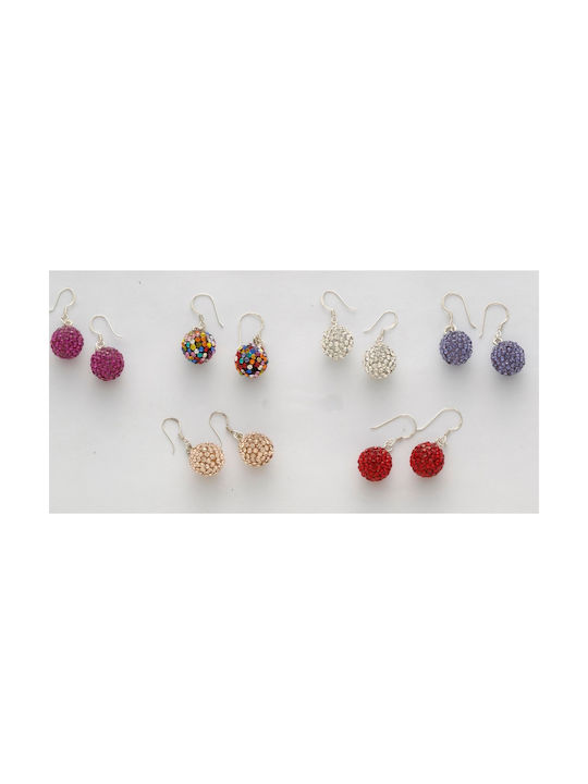 Earrings Pendants with Stones Purple