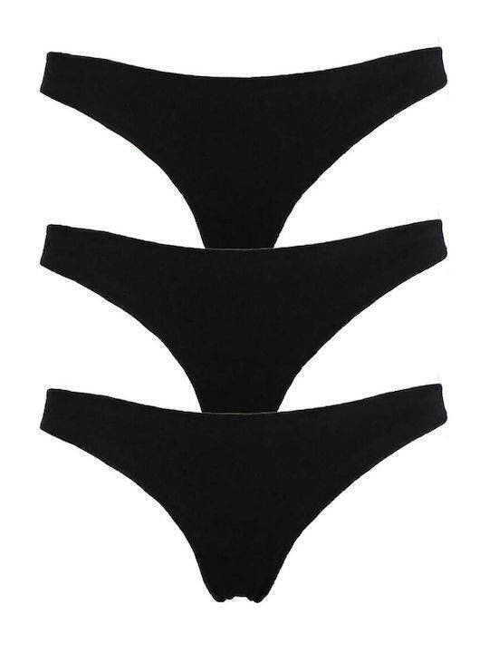 Βαμβακερά Women's Slip 3Pack Black