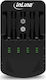 InLine USB Зарядно 4 за батерии Ni-Cd/Ni-MH Размер AA/AAA/9V в Черен цвят