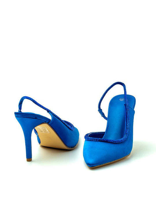 Synthetic Leather Stiletto Blue High Heels