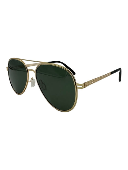 V-store Sunglasses with Gold Metal Frame and Gold Polarized Mirror Lens POL021GOLD