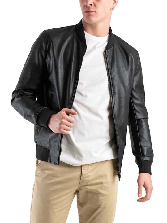 Over-D Herren Jacke Leder BLACK