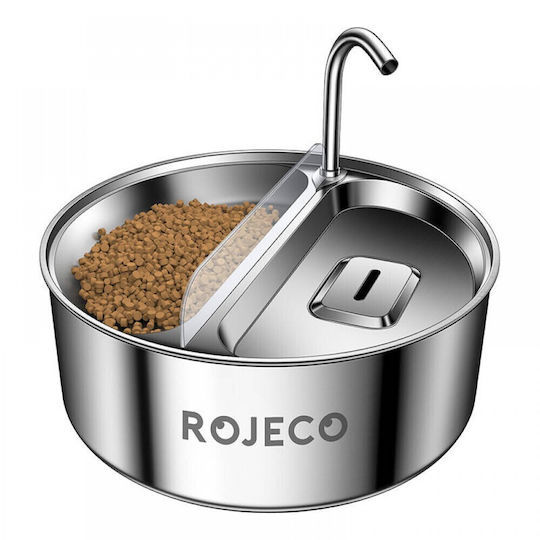 Stainless Steel Pet Water Fountain & Feeder 2in1 3.2l Rojeco