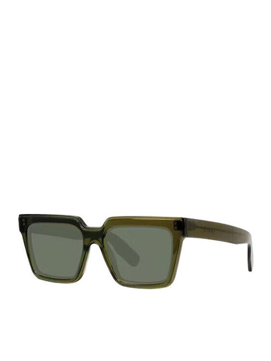 Women's Sunglasses with Green Plastic Frame and Green Lens