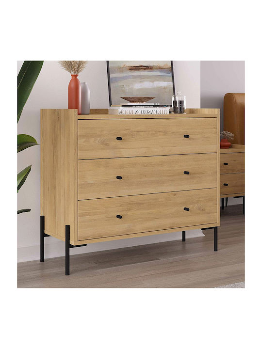 Malta Wooden Chest of Drawers Sapphire Oak 94x40x80.1cm