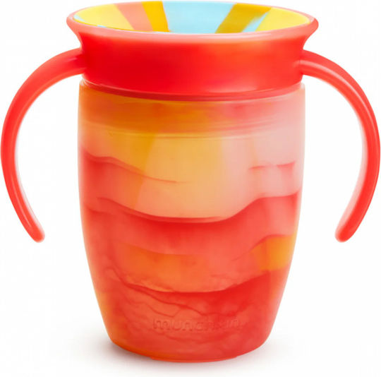 Munchkin Toddler Cup Miracle 360° Trainer Cup Tropical Swirl Made of Plastic Orange Tropical Swirl Red 207ml for 6m+