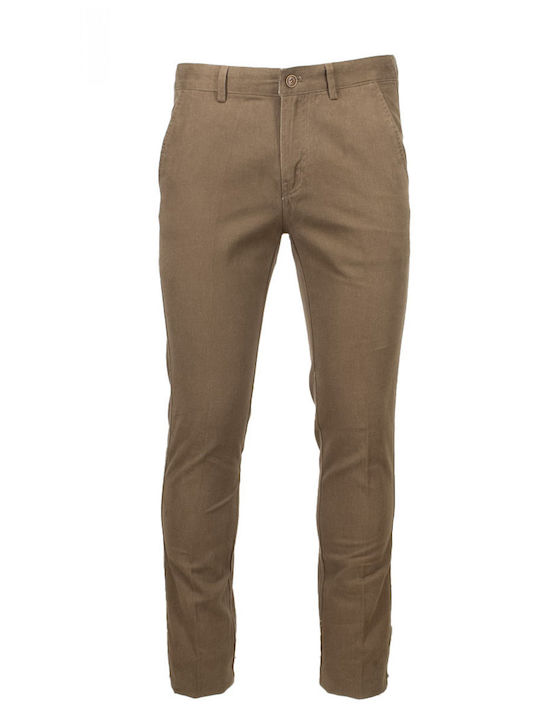 New York Tailors Men's Trousers Chino in Regular Fit coffee