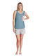 PijaMood Sommer Damen Pyjama-Set blue