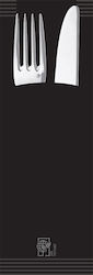 PaperQ Cutlery Paper Plain Smile Slim Line Luxury Napkin 2-Ply Black 25x8.5cm