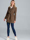 Figl Women's Short Coat with Belt Brown