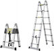 Teleskopische Leiter Aluminium 14 Stufen mit maximaler Höhe 4.4m Stufen