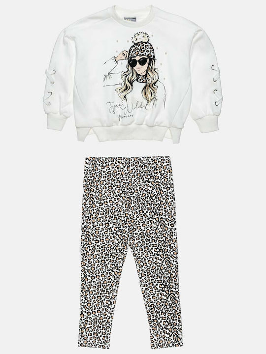 Kids' Set with Leggings Summer 2pcs Ecru Moovers