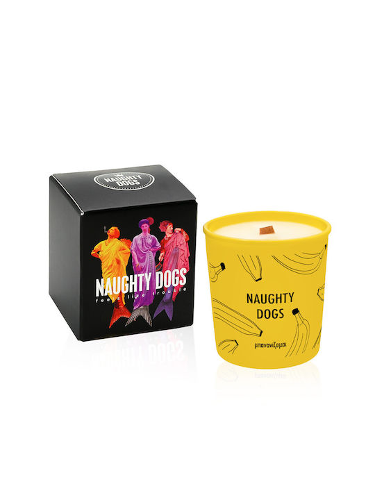 Naughty Dogs Scented Candle Jar Yellow 1pcs