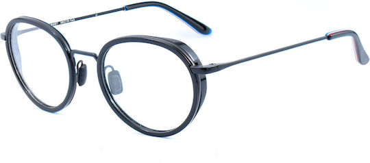 Vuarnet Metal Eyeglass Frame with Clip On Black VL18080001SUN