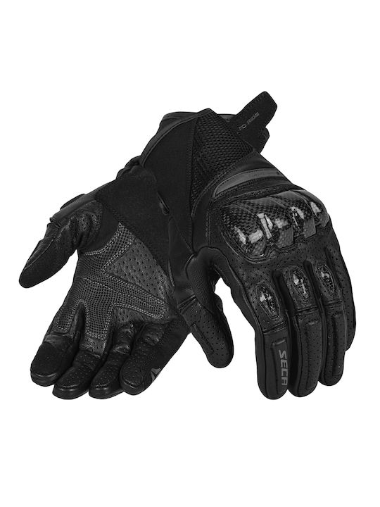 Seca Herren Motorradhandschuhe Schwarz