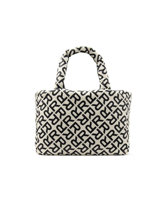 Replay Puffer Reversible Shopper Bag Women Replay Ivory Black Fw3645.000.a0505b-1649