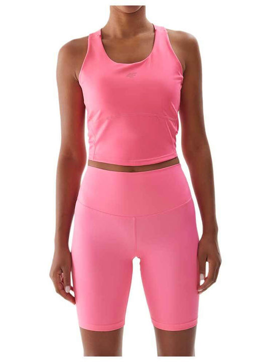 4F Damen Sportliche Bluse Ärmellos Rosa