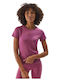 Functional Women's Athletic Blouse Short Sleeve Purple