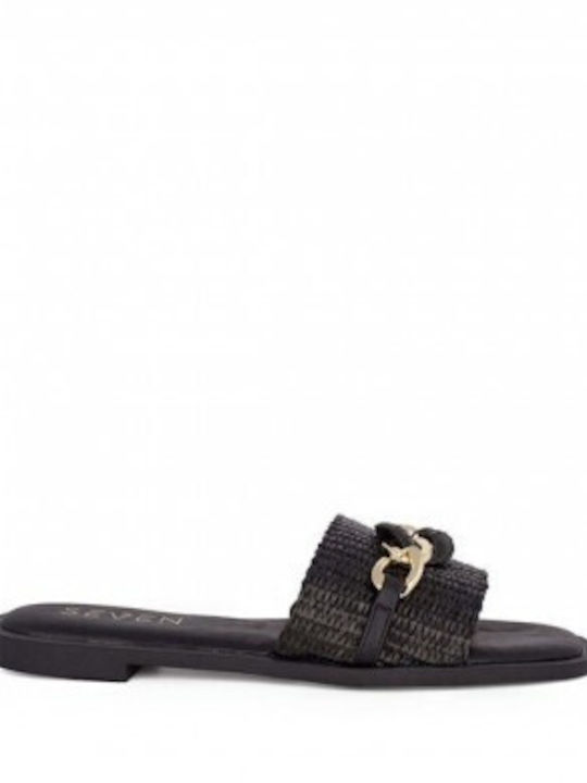 Seven Women's Flat Sandals in Black Color